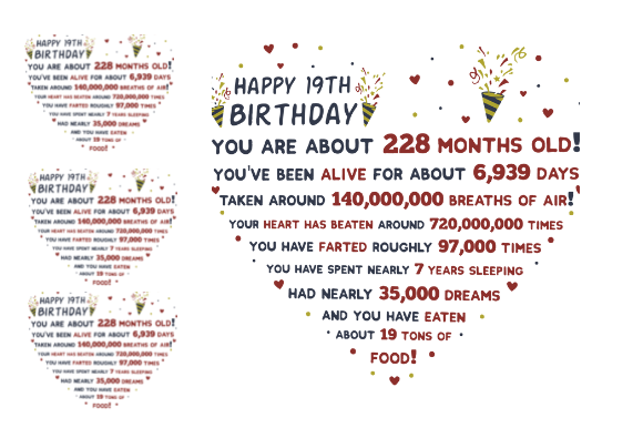 19TH BIRTHDAY FACTS HEART