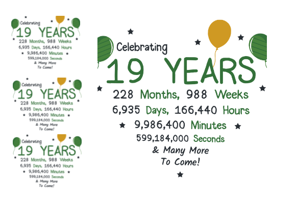 19TH BIRTHDAY SON DAUGHTER BROTHER Graphics for Crafts