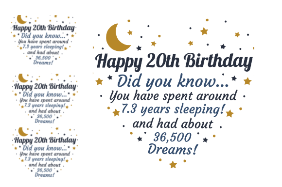 20TH BIRTHDAY CARD HEART Graphics for Crafts