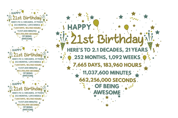 21ST BIRTHDAY CARD HEART