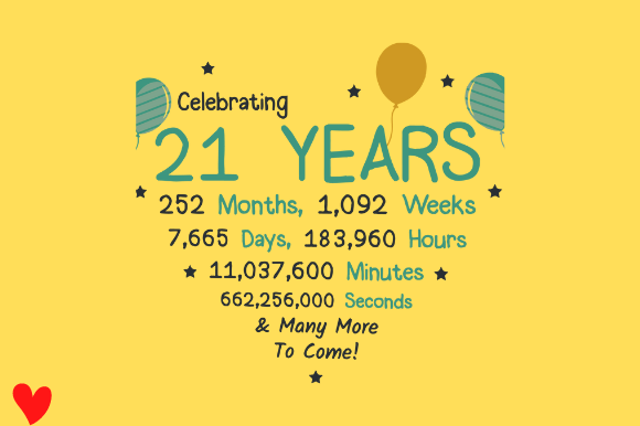 21ST BIRTHDAY NOVELTY Graphics for Crafts