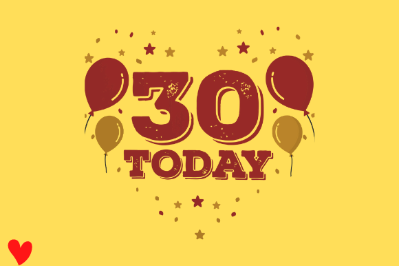 30TH BIRTHDAY TAG BIRTHDAY Graphics for Crafts