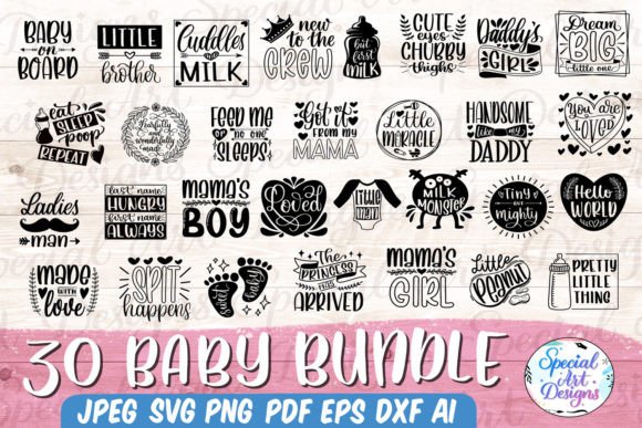 Baby SVG Bundle: Hand-Lettered Graphics for Crafts & Local Branding