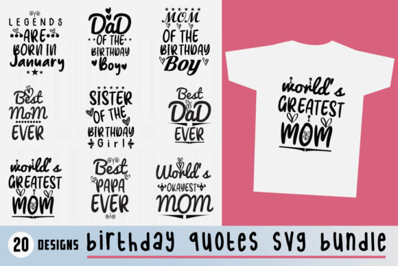 Birthday Bundle: Birthday Quotes SVG for Crafts & Graphics