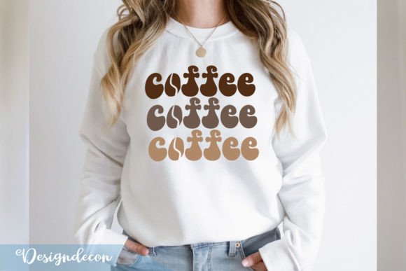 Coffee Quote Retro Wavy Sublimation SVG for Crafts & Graphics