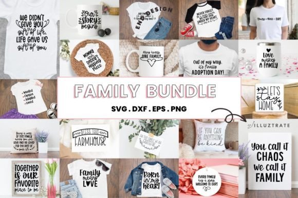 Family Quote Bundle Blended Family SVG: Graphics for Crafts & Local Branding