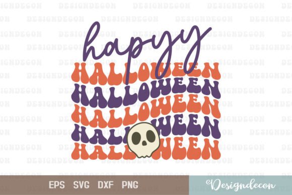 Happy Halloween Retro Wavy Sublimation Graphics