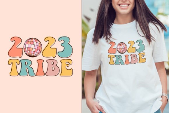 Happy New Year 2023 Retro SVG Graphics for Crafts