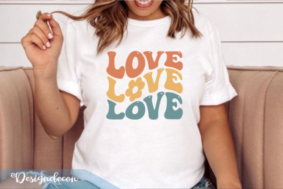 Love Repeat Word Retro Wavy SVG for Crafts & Graphics