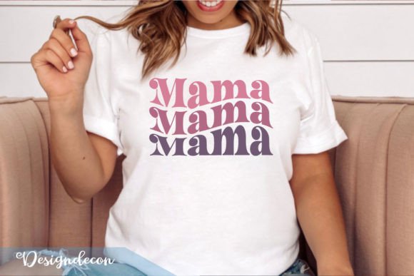 Mama Retro Wavy Sublimation Pink SVG