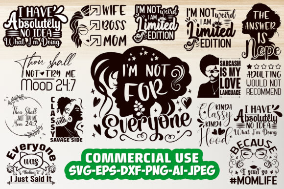Sarcastic SVG Bundle Funny Quote Graphic